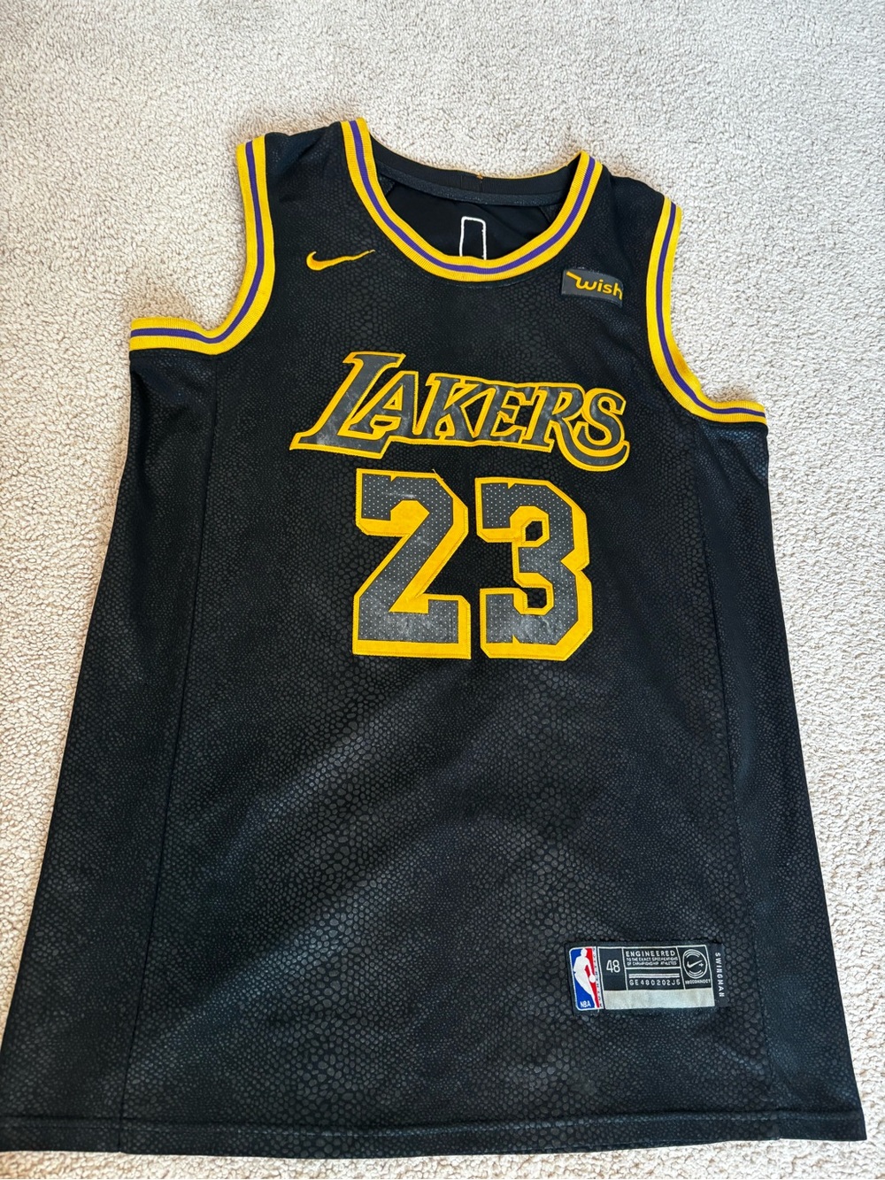 Nike Black and Gold Lakers #23 Basketball Jersey